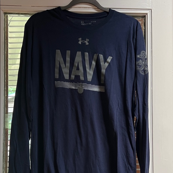 Under Armour Men's Navy Long Sleeve Tee - Picture 1 of 4